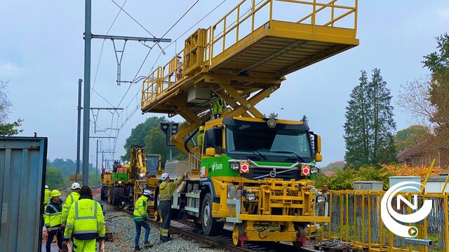 Infrabel werkt aan de sporen tussen station Herentals en Olen