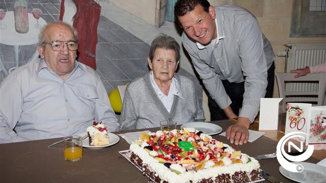 Arthur en Angèle in WZC Hof ter Lande Vorselaar 60 jaar gehuwd 