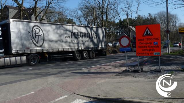 Eénrichtingsverkeer op N13 tussen Herentals en Grobbendonk 