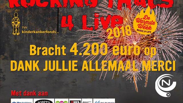 Rocking Thals 4Life  schenkt €4.200 aan Kinderkankerfonds