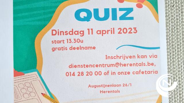 Leerzame 4e Seniorenquiz in 't Convent2 nu dinsdag 11/4