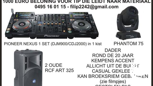 Dief steelt materiaal bij Smile-Events