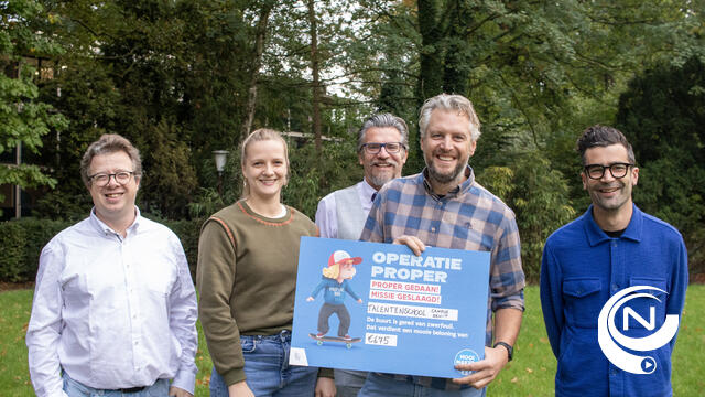 Talentenschool Turnhout na deelname Greenpower Challenge : cheque Mooimakers IOK