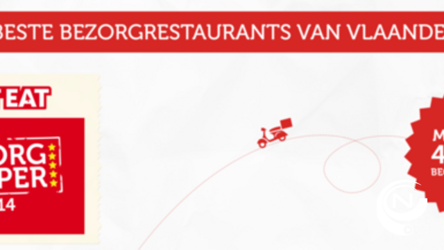 Award BezorgTopper van Just-eat.be bekroont beste bezorgrestaurants
