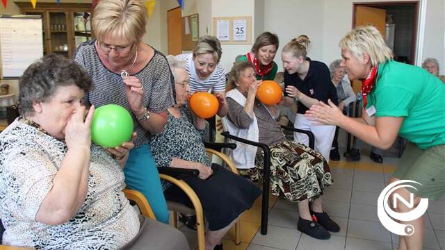 Spelletjes amuseren bejaarden in rusthuis De Wijngaard in Grobbendonk 