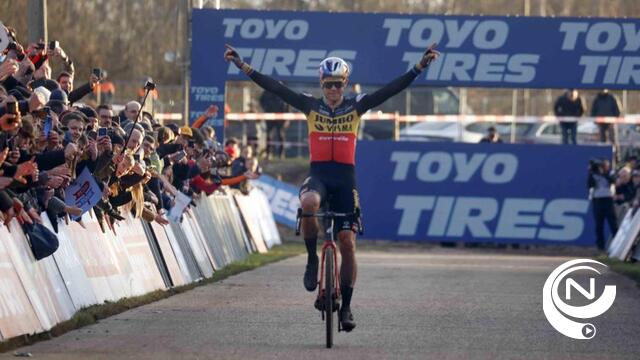 Weergaloze Wout van Aert demonstreert ook in de Kuil van Zonhoven, Van der Poel op 2 