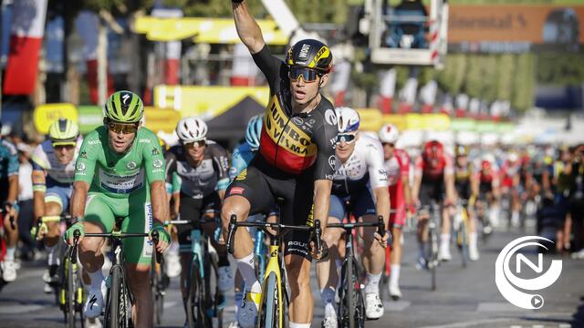 Wout van Aert troeft Philipsen en Cavendish af op Champs-Élysées - zoontje Georges bij hulde