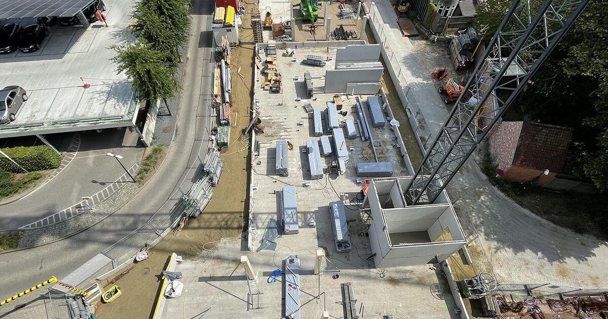 AZ Herentals blok M werf overzicht - 14/08/2025