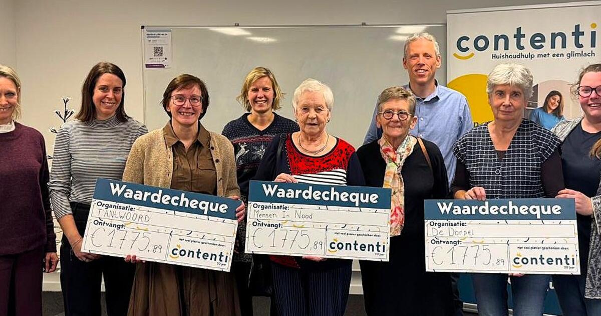 Dienstenchequebedrijf Contenti schenkt 3 cheques aan organisaties die werken rond armoede - De Dorpel - Mensen in Nood - T ANtWOORD