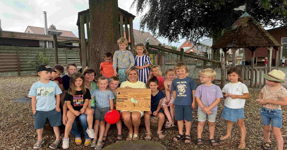 Kleuterschool Spelewei – campus Nonnenstraat maakte van haar speelplaats een ware groene parel.  - Copyright: provincie Antwerpen